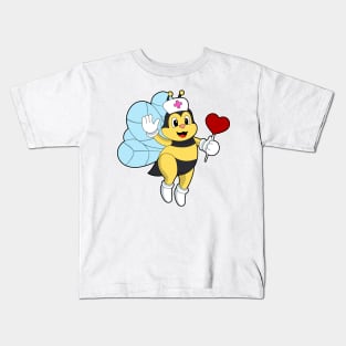 Bee as Nurse with Heart Kids T-Shirt